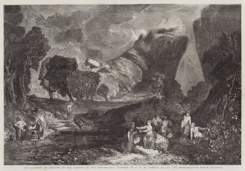 Die Göttin der Zwietracht im Garten der Hesperiden, in der Marlborough House Gallery von Joseph Mallord William Turner