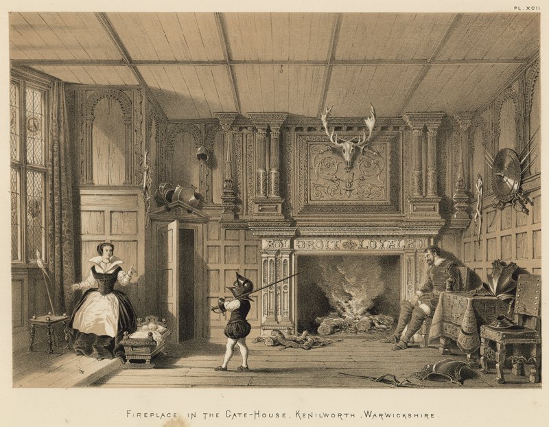 Kamin im Torhaus, Kenilworth, Warwickshire von Joseph Nash