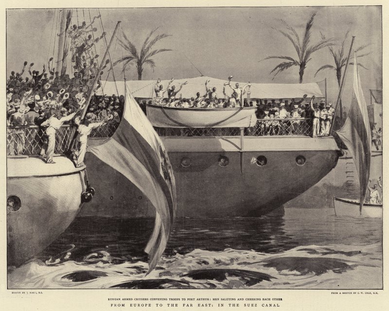 Von Europa in den Fernen Osten, im Suezkanal von Joseph Nash