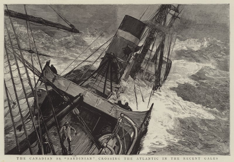 Die kanadische SS Sardinian überquert den Atlantik in den jüngsten Stürmen von Joseph Nash
