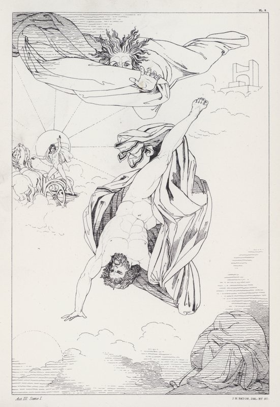Prometheus Unbound, Akt III, Szene 1 von Joseph Noel after Paton