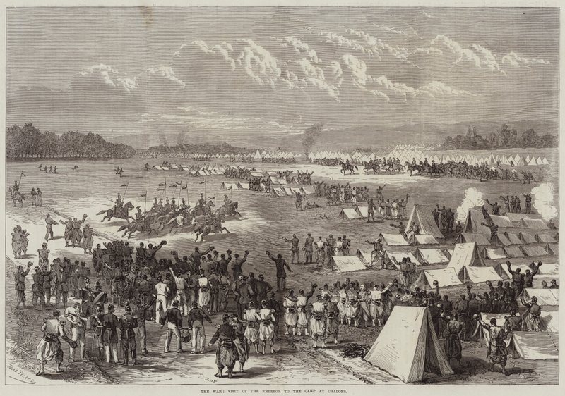 Der Krieg, Besuch des Kaisers im Lager von Chalons von Jules Pelcoq