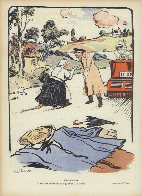 Entschädigung. Illustration für Le Rire von Jules Abel Faivre