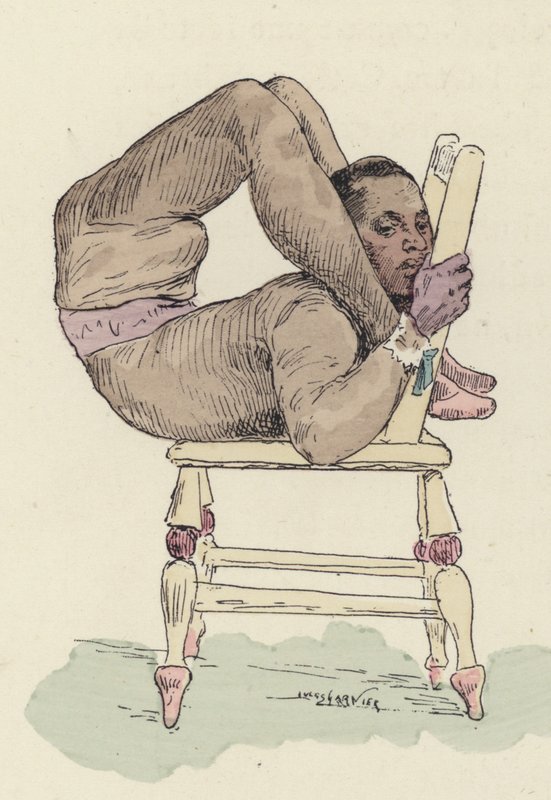 Zirkusakrobat auf Stuhl von Jules Arsene Garnier