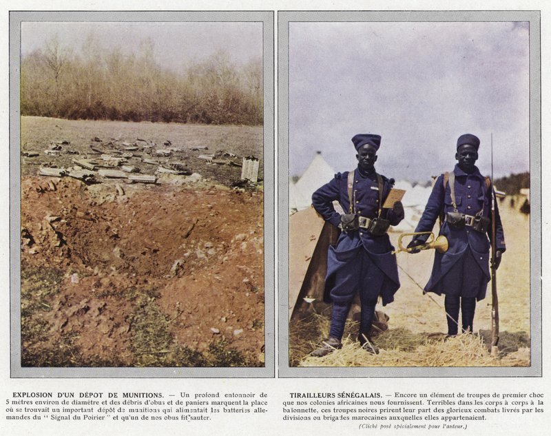 Explosion eines Munitionsdepots, Tirailleurs Senegalais von Jules Gervais Courtellemont