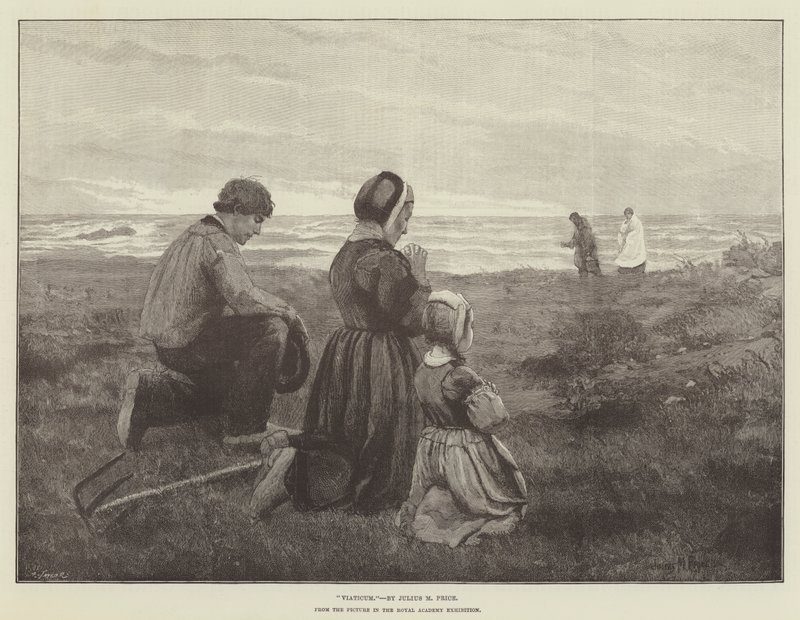 Viaticum, aus dem Bild in der Royal Academy Ausstellung von Julius Mandes Price