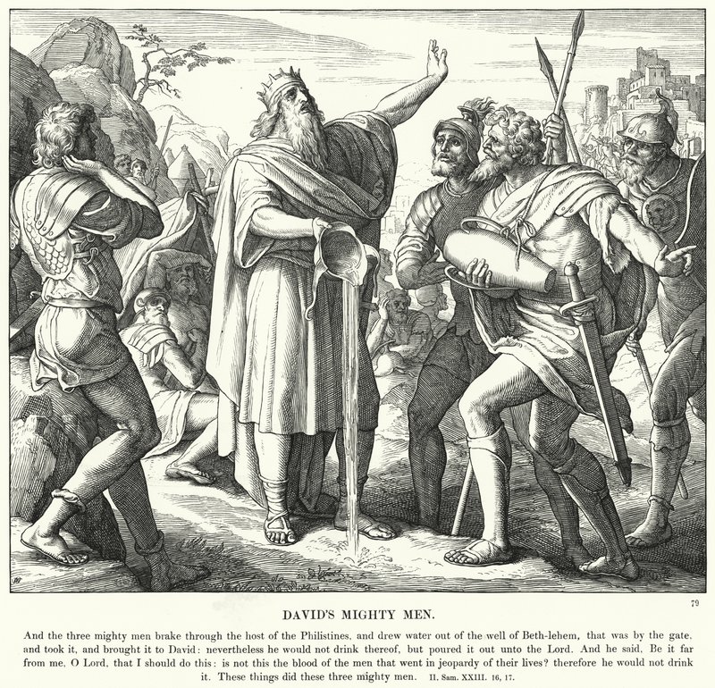 Davids mächtige Männer (Gravur) von Julius (after) Schnorr von Carolsfeld
