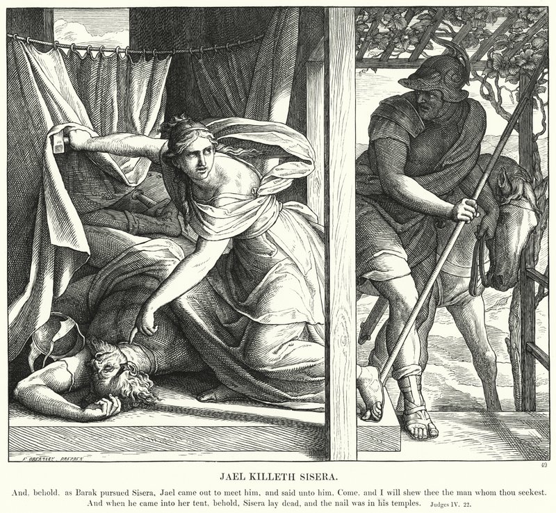 Jael tötet Sisera (Gravur) von Julius (after) Schnorr von Carolsfeld
