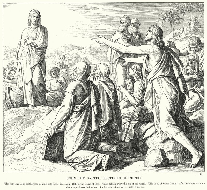 Johannes der Täufer bezeugt Christus von Julius (after) Schnorr von Carolsfeld