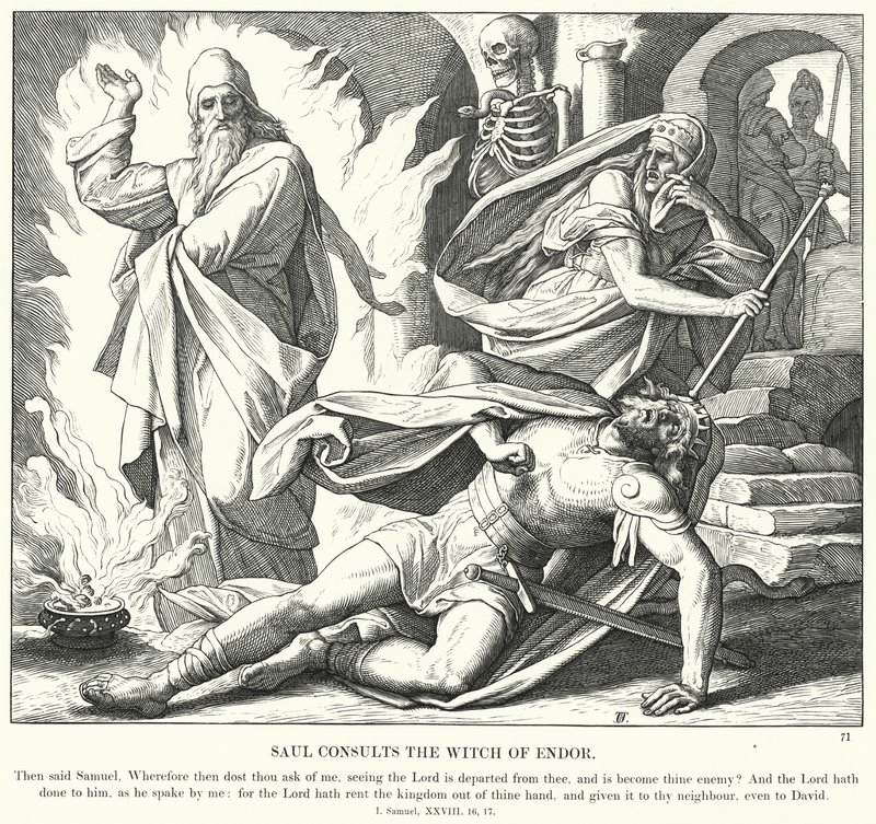 Saul befragt die Hexe von Endor von Julius (after) Schnorr von Carolsfeld