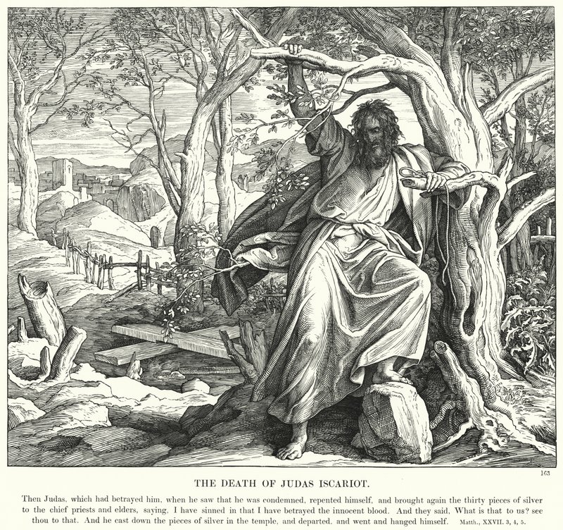 Der Tod von Judas Iskariot von Julius (after) Schnorr von Carolsfeld