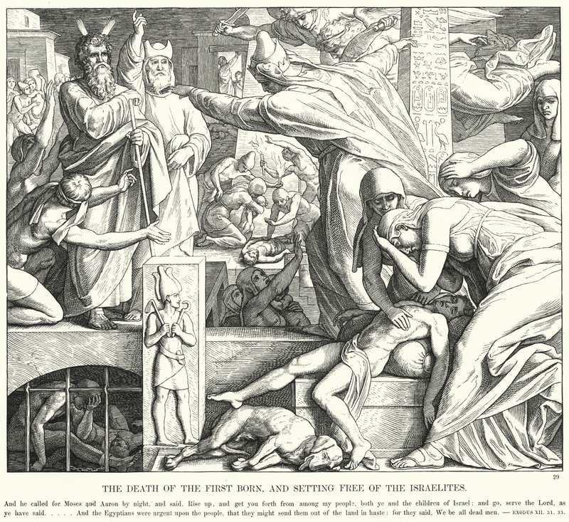 Der Tod des Erstgeborenen und die Befreiung der Israeliten von Julius (after) Schnorr von Carolsfeld