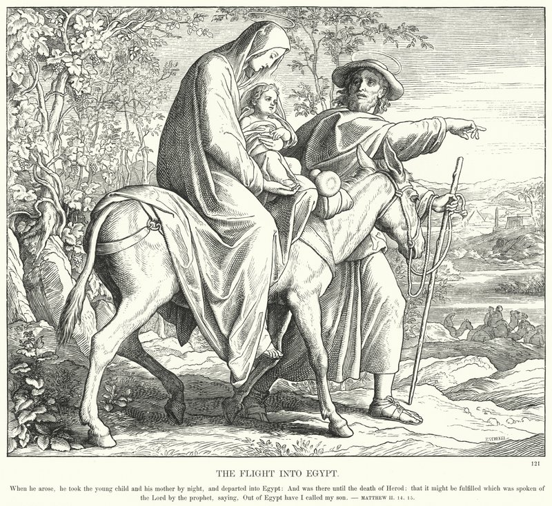 Die Flucht nach Ägypten (Gravur) von Julius (after) Schnorr von Carolsfeld