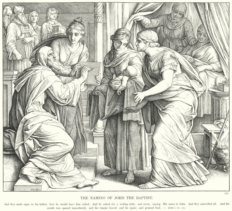 Die Namensgebung von Johannes dem Täufer von Julius (after) Schnorr von Carolsfeld