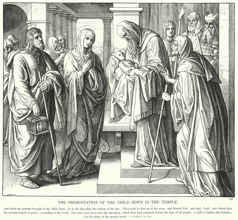 Die Darstellung des Jesuskindes im Tempel (Gravur) von Julius (after) Schnorr von Carolsfeld