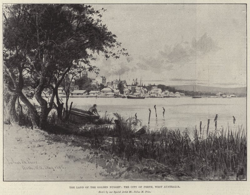 Das Land des Goldenen Nuggets, die Stadt Perth, Westaustralien von Julius Mandes Price