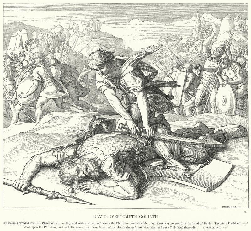 David besiegt Goliath von Julius Schnorr von Carolsfeld