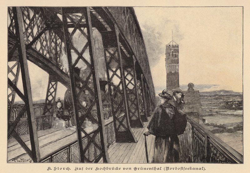 Auf der Grunental-Hochbrücke über den Nord-Ostsee-Kanal, Deutschland von Karl Storch
