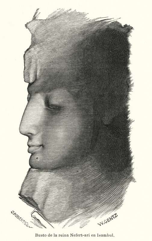 Büste der altägyptischen Königin Nefertari, Frau von Ramses dem Großen, Abu Simbel von Karl Wilhelm Gentz