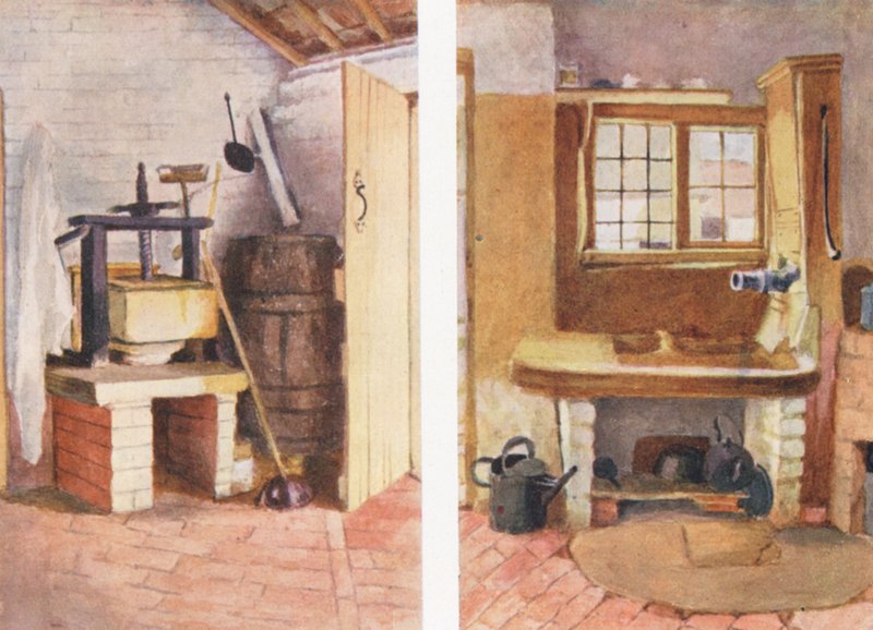 Die Küchenpumpe und alte Käsepresse, Rolleston von Kate (after) Greenaway