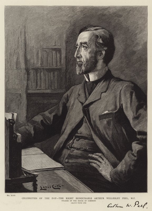 Berühmtheiten des Tages, der ehrenwerte Arthur Wellesley Peel, MP von Lance Calkin