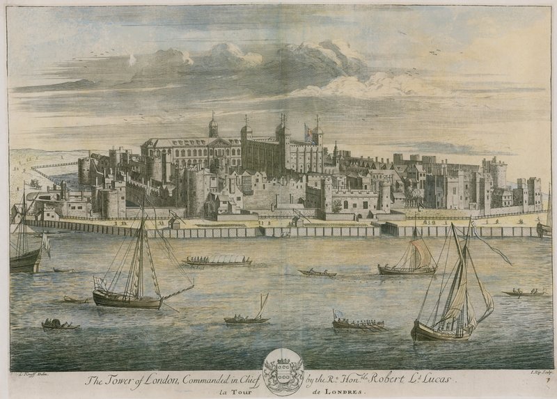 Der Tower of London, kommandiert von dem hochverehrten Robert Lucas von Leonard Knyff