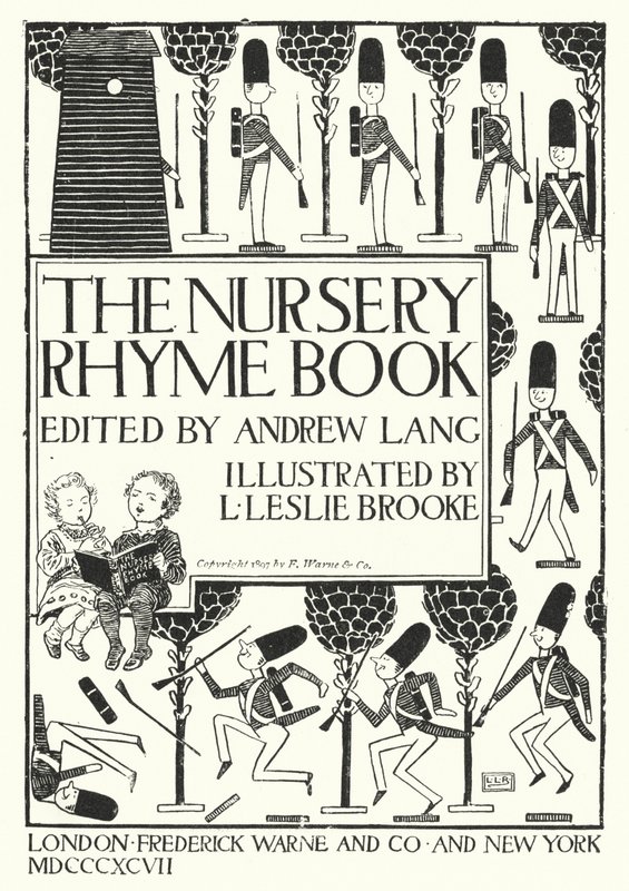 Titelblatt-Illustration für Das Kinderreimbuch, herausgegeben von Andrew Lang von Leonard Leslie Brooke