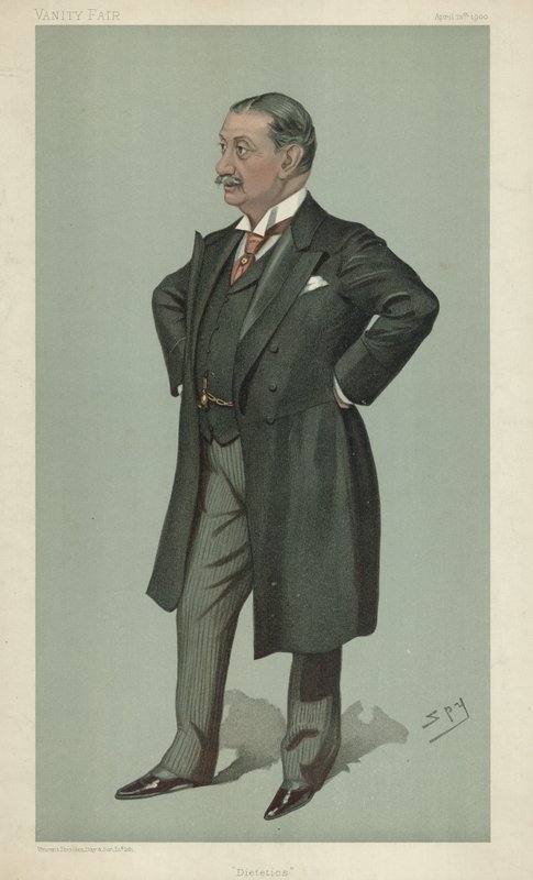 Dr. Nathaniel Edward Yorke-Davis, Diätetik, 12. April 1900, Vanity Fair Karikatur von Leslie Matthew Ward