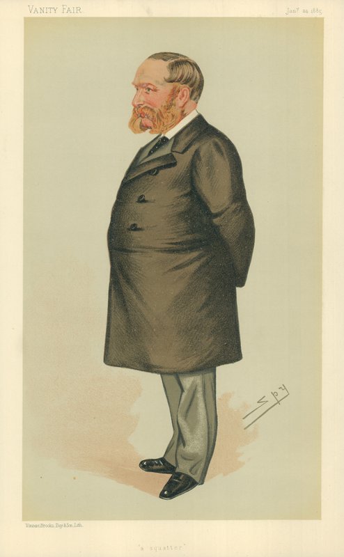 Mr. Charles Henry Wilson, ein Squatter, 24. Januar 1885, Vanity Fair Karikatur von Leslie Matthew Ward