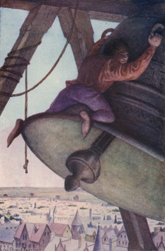 Wartend auf die Glocke, würde er sich darauf stürzen von Louis Edouard Paul Fournier