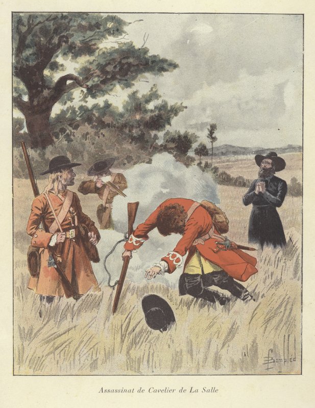 Die Ermordung von René-Robert Cavelier de La Salle, 1687 von Louis Charles Bombled