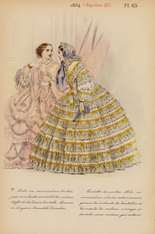 Französische Mode: 1854, Napoleon III. (Farblithografie) von Louis Colas
