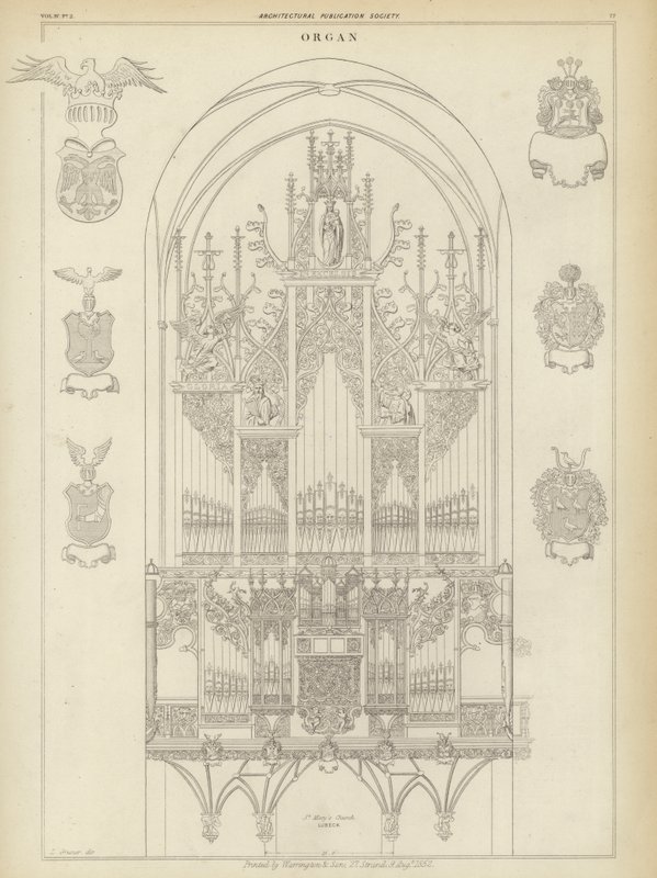 Orgel der Kirche St. Marien, Lübeck, Deutschland von Ludwig Gruner