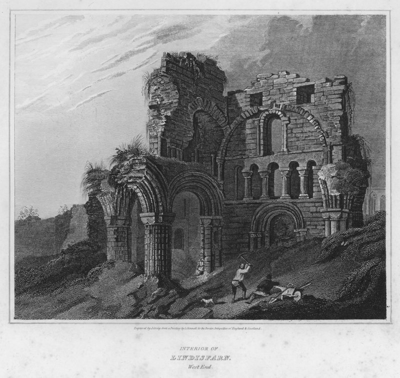Innenansicht von Lindisfarn, Westende (Gravur) von Luke (after) Clennell