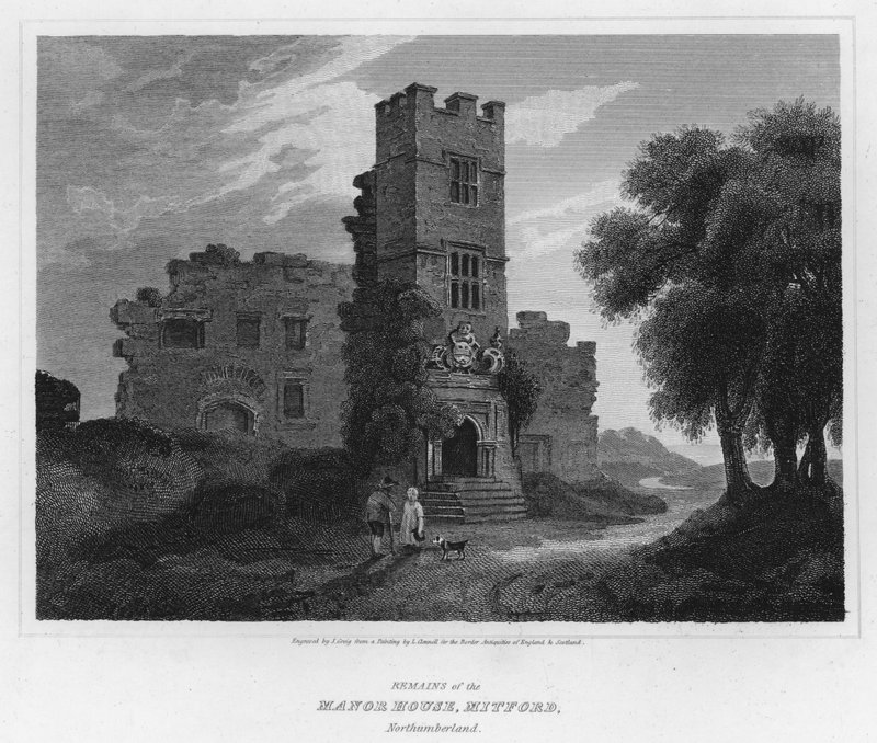 Überreste des Herrenhauses, Mitford, Northumberland von Luke (after) Clennell