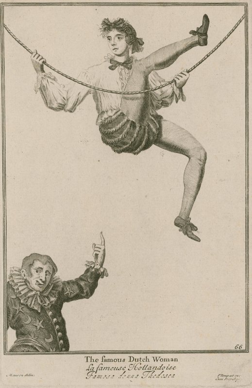 Bartholomew-Messe, London: Die berühmte niederländische Frau, 1687 von Marcellus the Elder Laroon