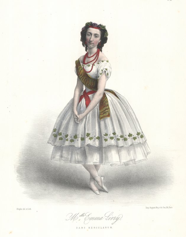 Französische Balletttänzerin Emma Livry in Felicien Davids Ballett Herculanum an der Pariser Oper von Marie Alexandre (after) Alophe