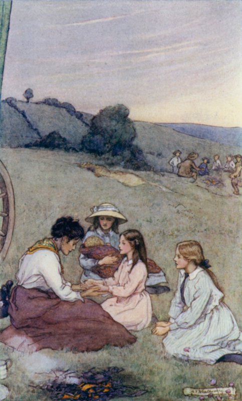 Szene aus Der Langsame Wagen, von Edward Verrall Lucas von Mary V. Wheelhouse
