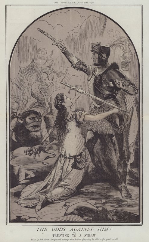 Die Chancen gegen ihn! oder, Vertrauen auf einen Strohhalm (Farblitho) von Matthew