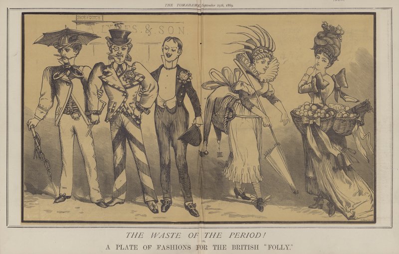 Die Verschwendung der Zeit! oder ein Modeteller für den britischen Unsinn (Farblithografie) von Matthew