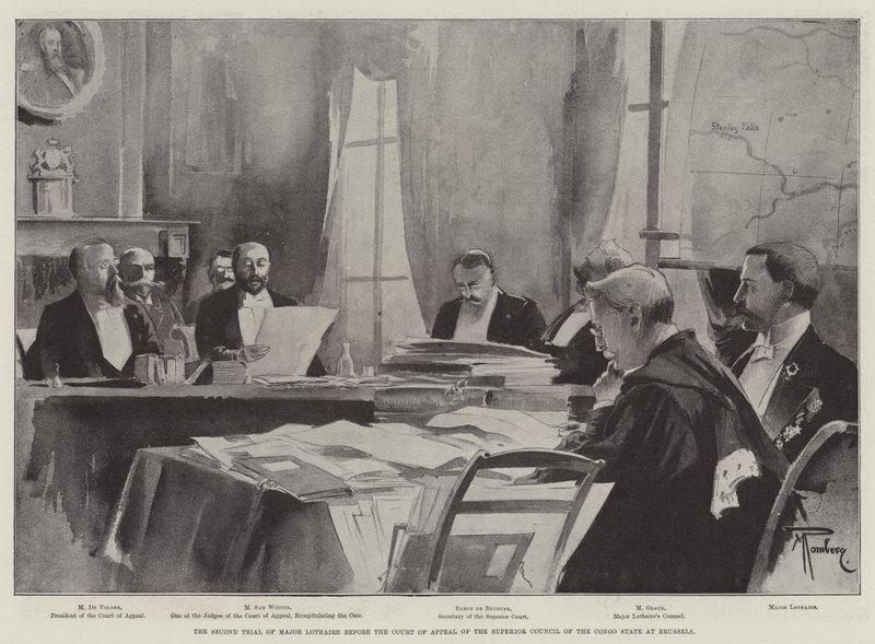 Der zweite Prozess von Major Lothaire vor dem Berufungsgericht des Obersten Rates des Kongo-Staates in Brüssel von Maurice Romberg