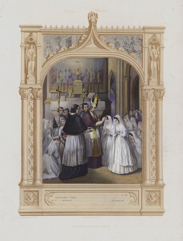 Konfirmation (Aquatinta) von Maurice Leloir