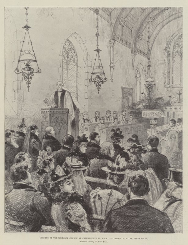 Eröffnung der restaurierten Kirche in Shernbourne durch HRH den Prinzen von Wales, 24. Dezember von Melton Prior