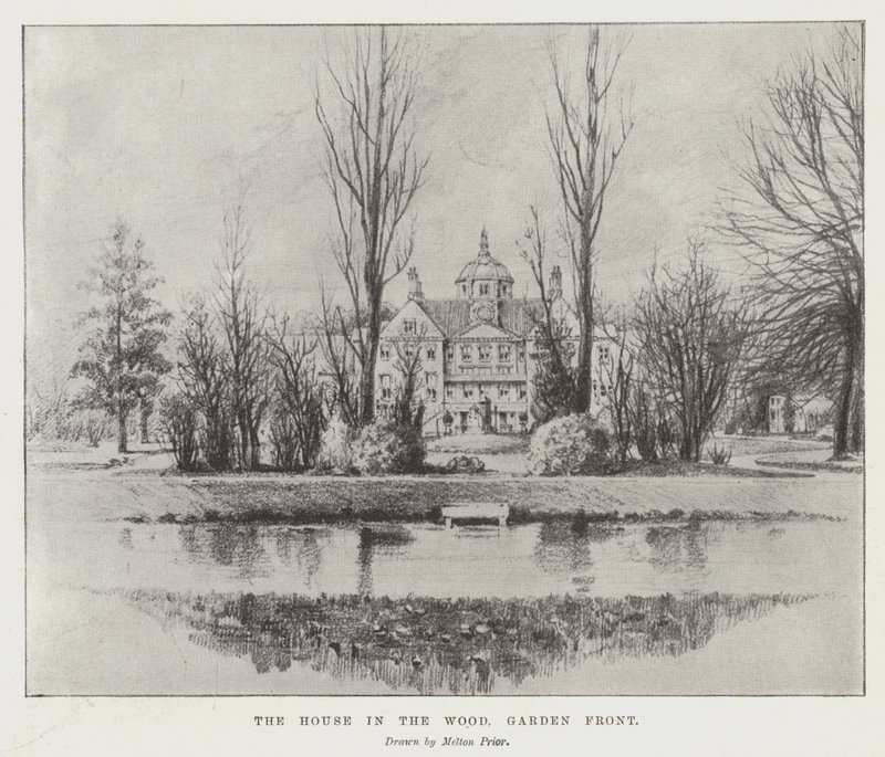 Das Haus im Wald, Gartenfront von Melton Prior
