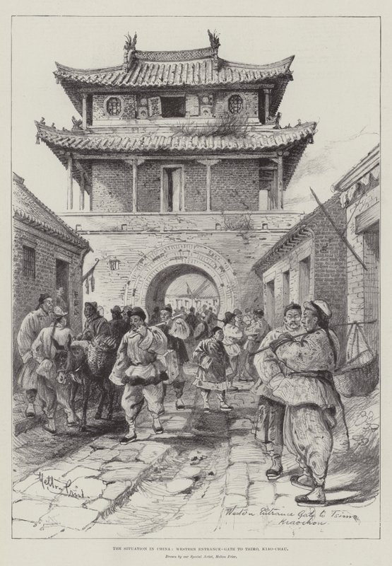 Die Situation in China, westliches Eingangstor zu Tsimo, Kiao-Chau von Melton Prior