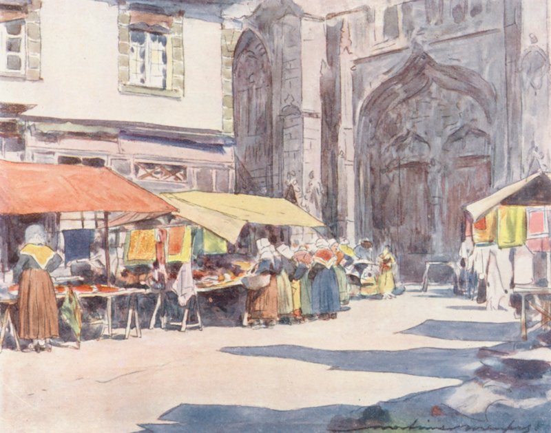 Vor der Kathedrale, Quimper von Mortimer Ludington Menpes