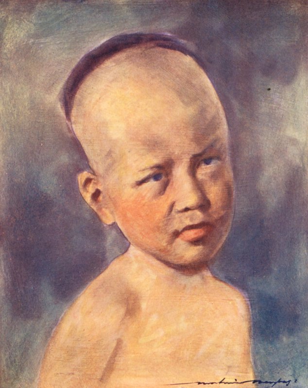 Kinder der Welt: Burmesisch, Ein Baby (Farblithografie) von Mortimer Ludington Menpes
