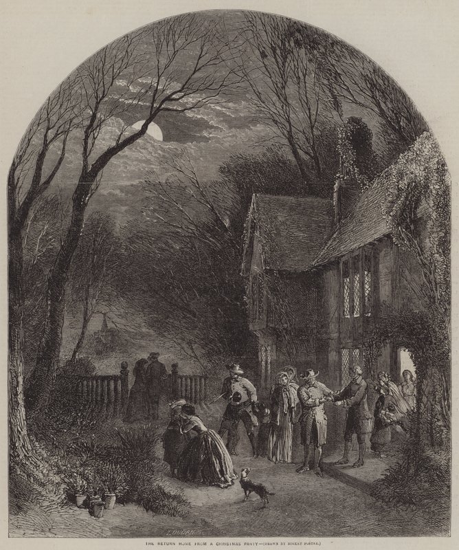 Die Heimkehr von einer Weihnachtsfeier von Myles Birket Foster