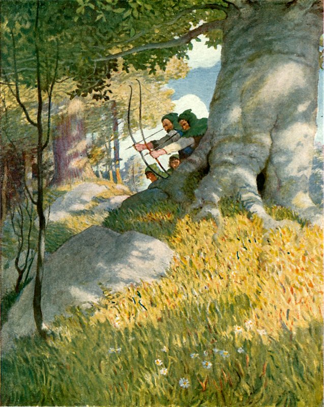 Robin Hood und seine Gefährten retten Will Stutely von Newell Convers Wyeth