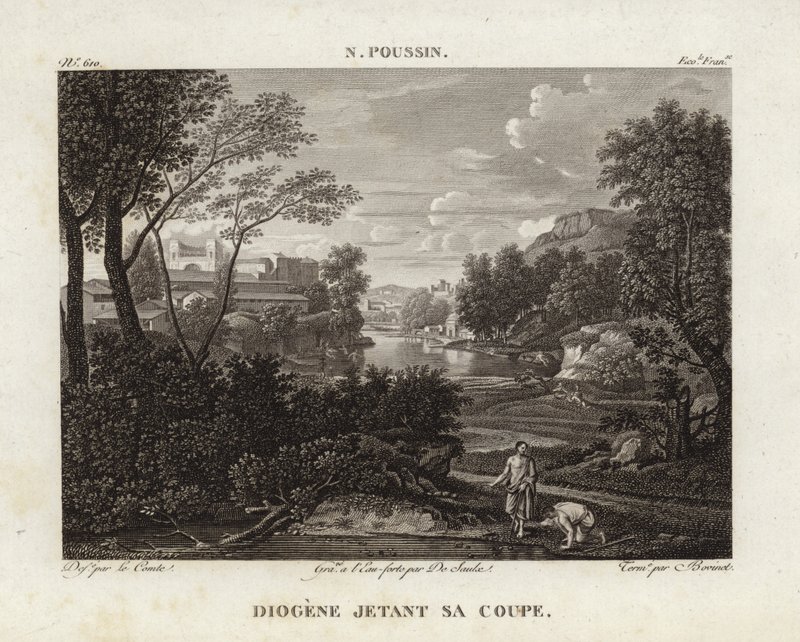 Diogenes wirft seinen Becher weg von Nicolas Poussin